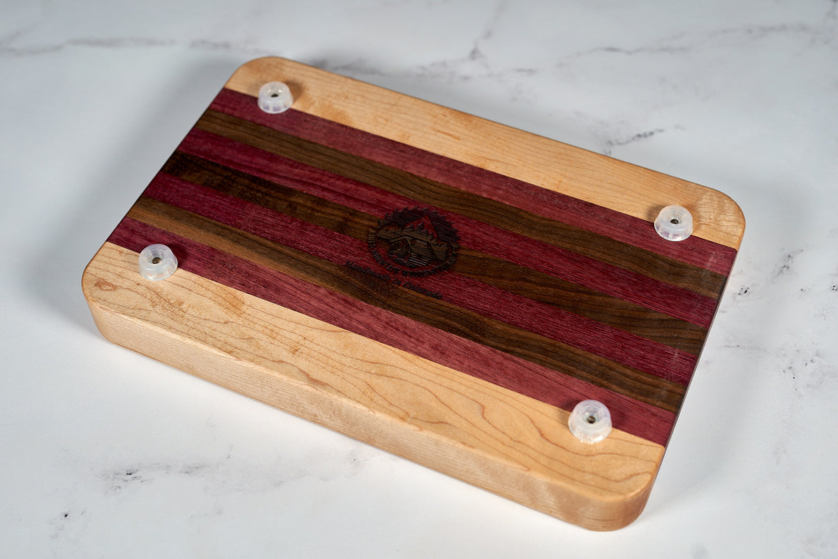 Purple Heart, Black Walnut and Hard Maple Catchall Tray - 13" x 9"