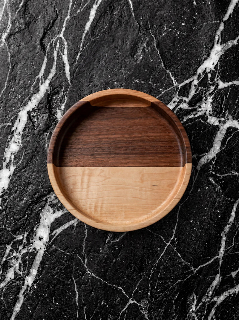 Black Walnut, Maple and Cherry Catchall Tray - Circle 9.5"x9.5"