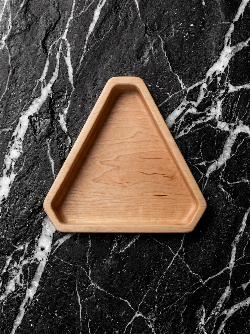 Hard Maple Catchall Tray - Chamfered Triangle 9"x8"