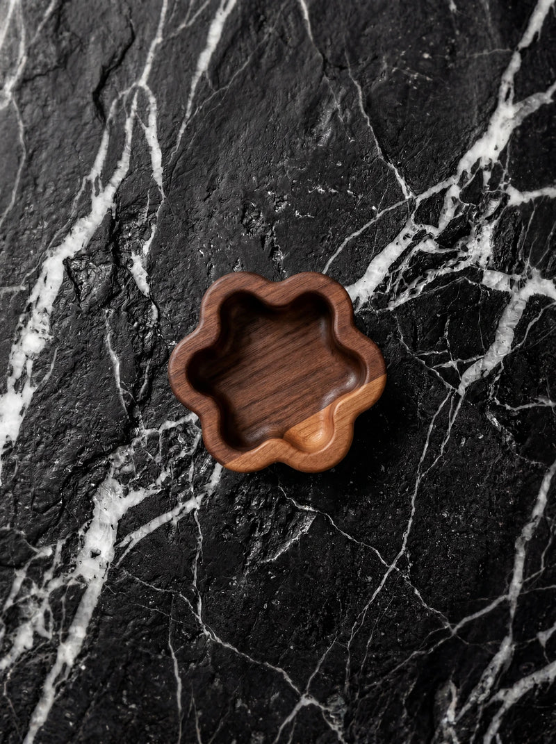 Black Walnut, and Cherry Catchall Tray - Six Point Star 5"x4.5"