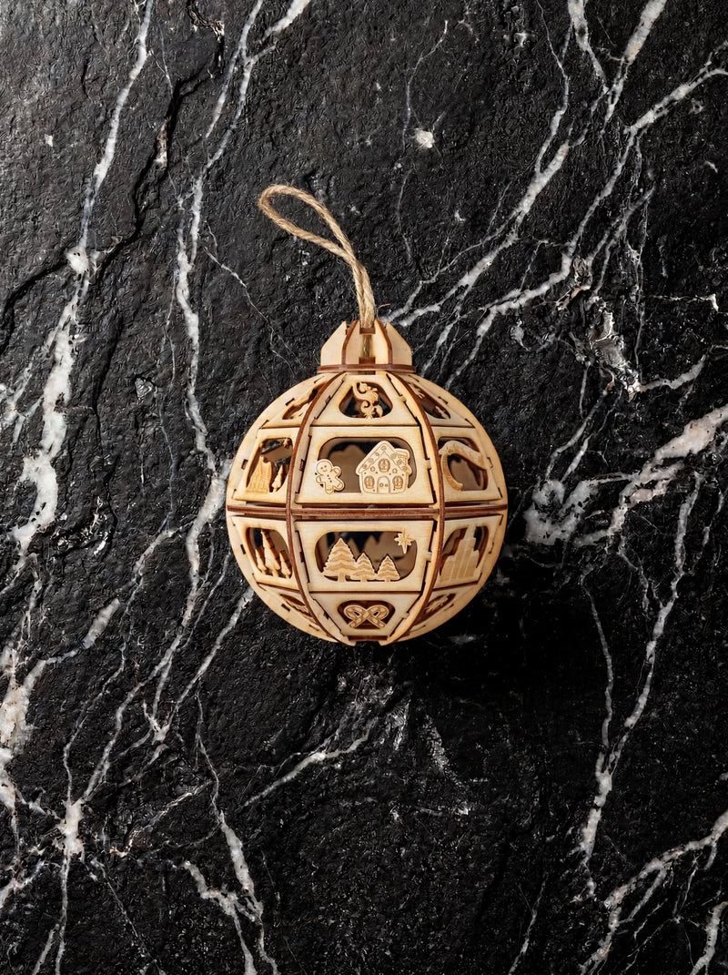 Christmas Ornament 2024 - Wooden Bauble