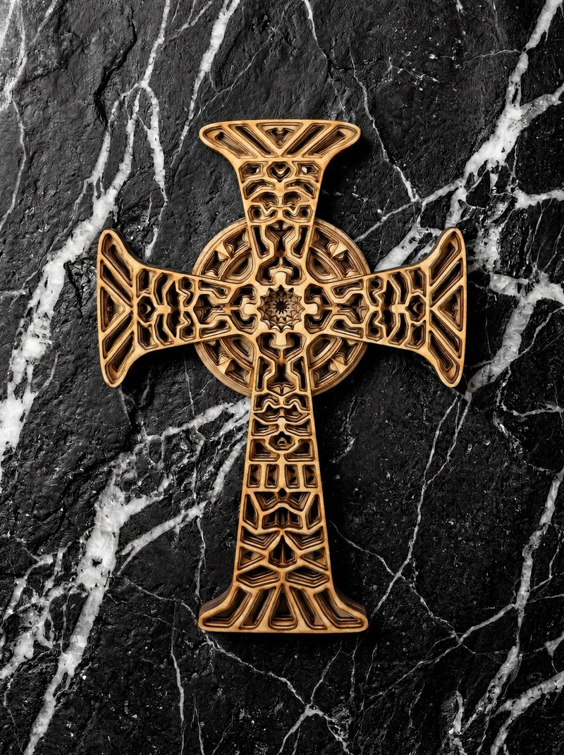 Geometric Wooden Cross Wall Art