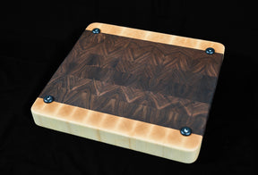 Black Walnut and Hard Maple End Grain Butcher Block - 17" x 16"