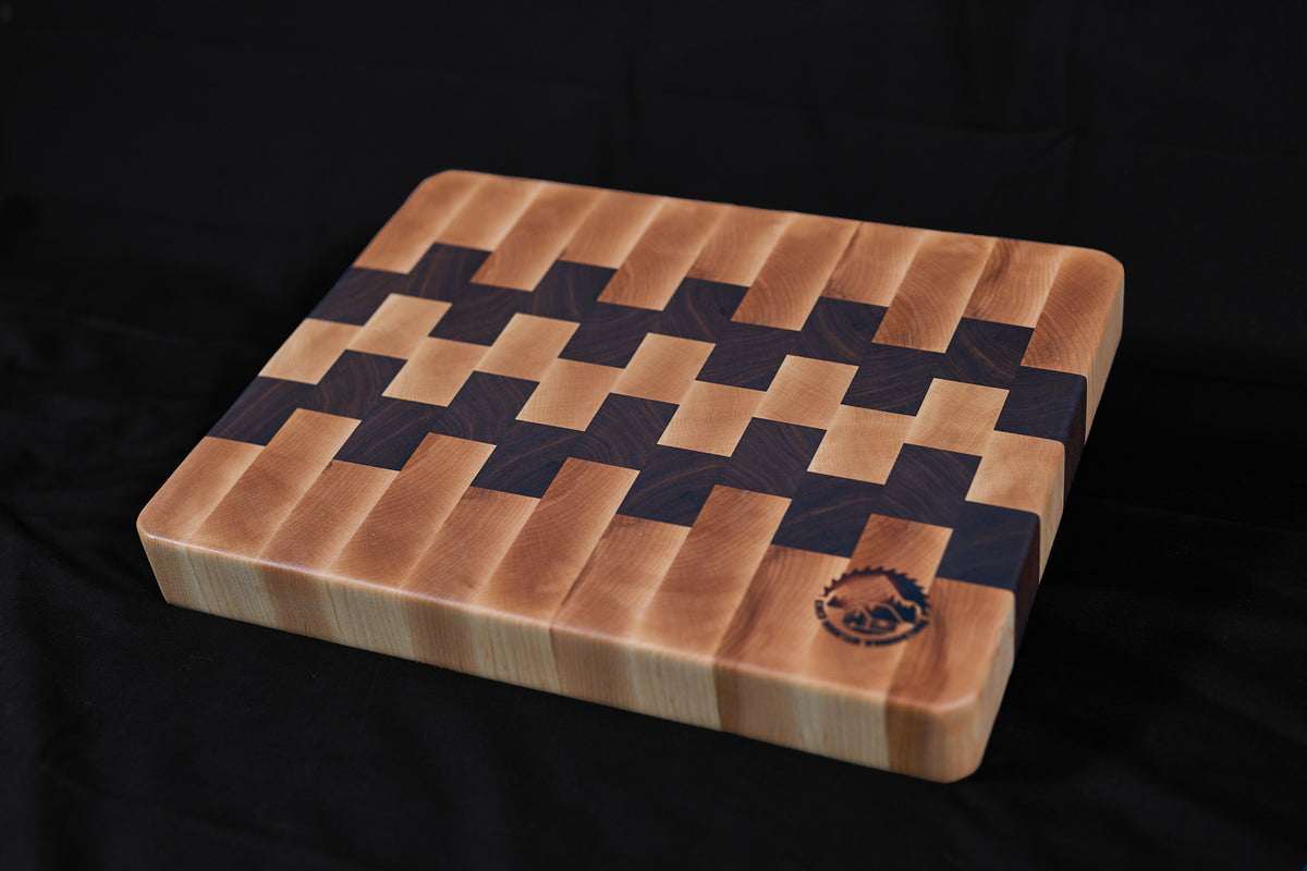 Black Walnut and Hard Maple End Grain Butcher  - 17" x 13"