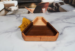 Black Walnut, Maple and Cherry Catchall Tray - Chamfered Triangle 9"x8"