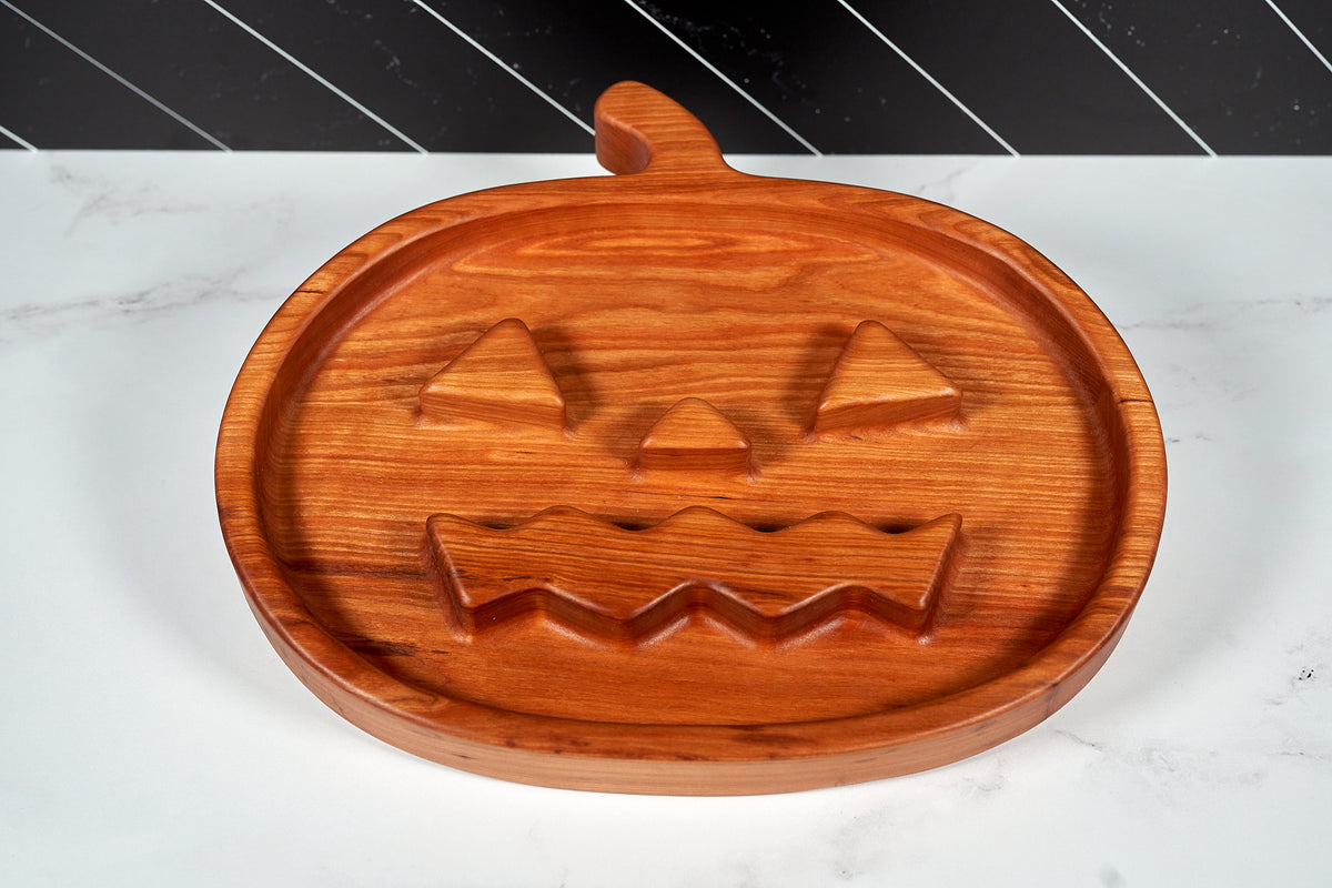 Cherry Snack Tray - Jack-O-Lantern Design 15" x 13"