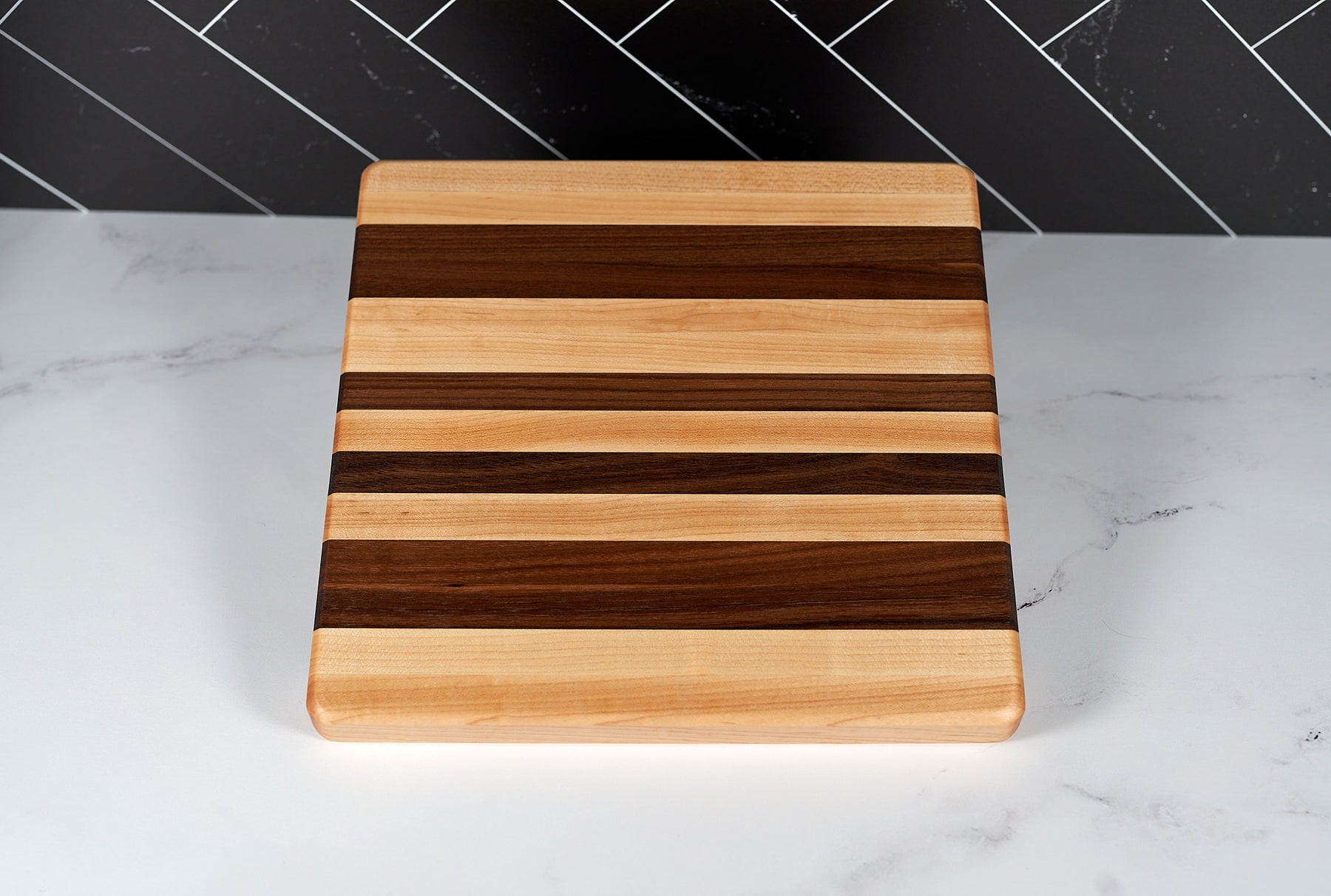 Black Walnut and Hard Maple Cutting Board - 11" x 11"