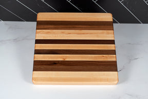 Black Walnut and Hard Maple Cutting Board - 11" x 11"