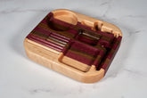 Purple Heart, Black Walnut and Hard Maple Desk Organizer - 10" x 9"