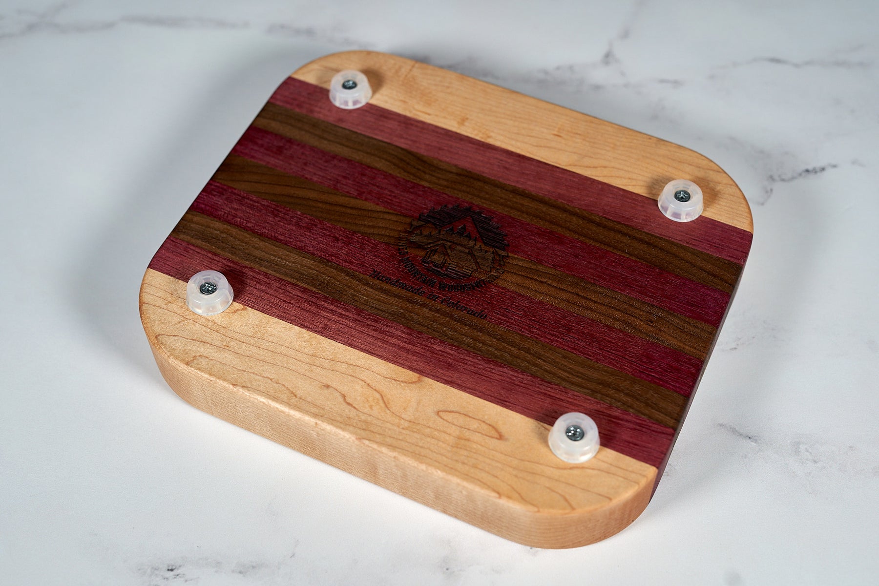 Purple Heart, Black Walnut and Hard Maple Desk Organizer - 10" x 9"