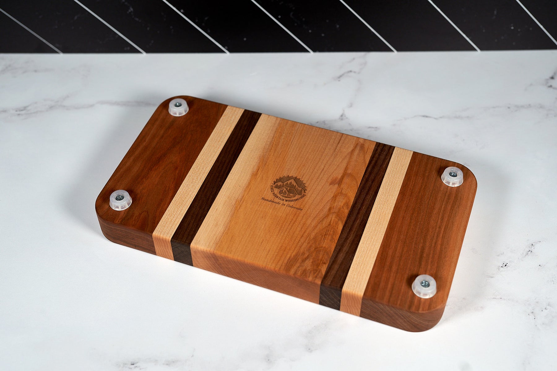 Black Walnut, Cherry, and Hard Maple Serving Tray - 14" x 7"