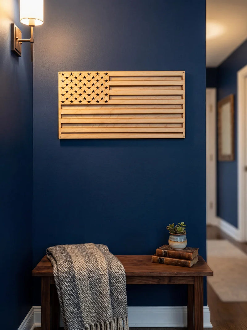 Handmade Wooden Wall Art & Wooden American Flags